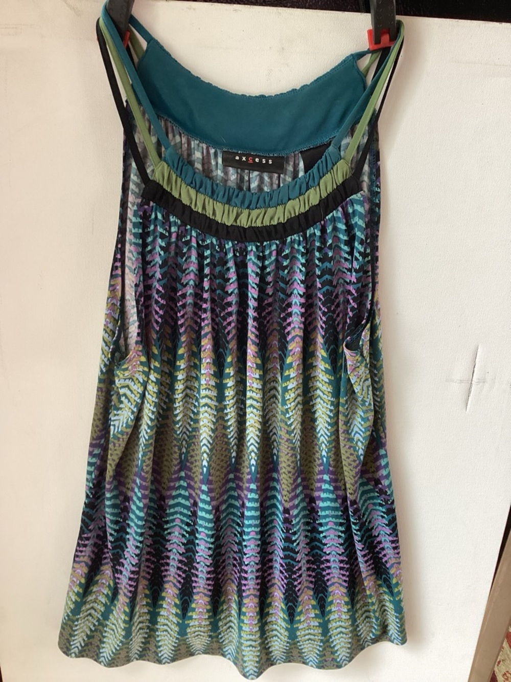 Axcess Teal & Multicolor Printed Sundress Top